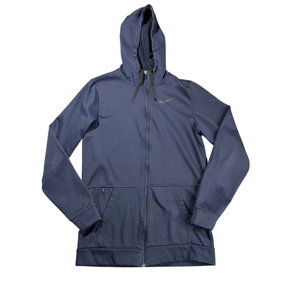 Nike Dri-FIT Men's Small Tall Navy Blue Full Zip Hoodie Fleece Jacket CU6231-451